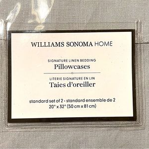 WILLIAMS SONOMA Linen STANDARD Pillowcases Pair GrayNew NWT